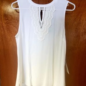 Pale Sky- Keyhole Crochet tank top
